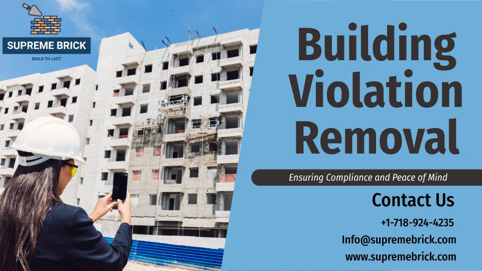 Building violation removal — Targeted repair work in progress